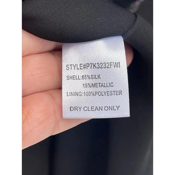 Parker Shelli Womens Long-Sleeve Ruffled Silk Blouson Mini Dress Black Sz XS - Picture 15 of 16